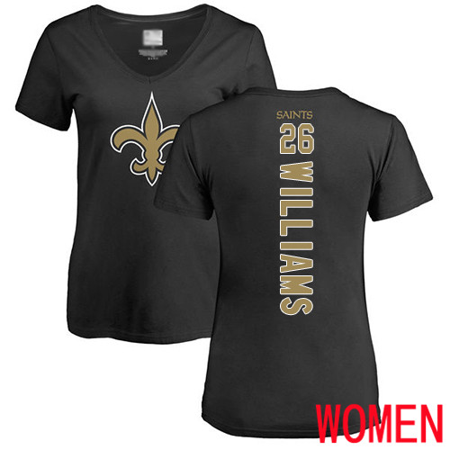 New Orleans Saints Black Women P J  Williams Backer Slim Fit NFL Football #26 T Shirt->women nfl jersey->Women Jersey